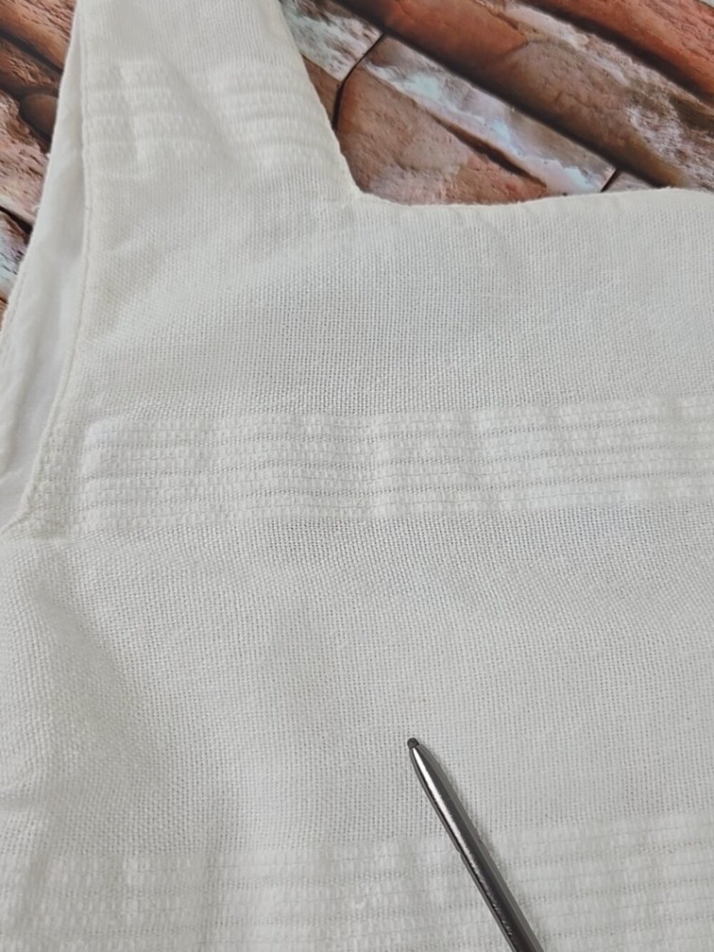 FREE PEOPLE WOMEN'S SIZE XS WHITE CROP TOP COTTON LINEN WITH SIDE BUTTONS LINED. - Picture 6 of 16